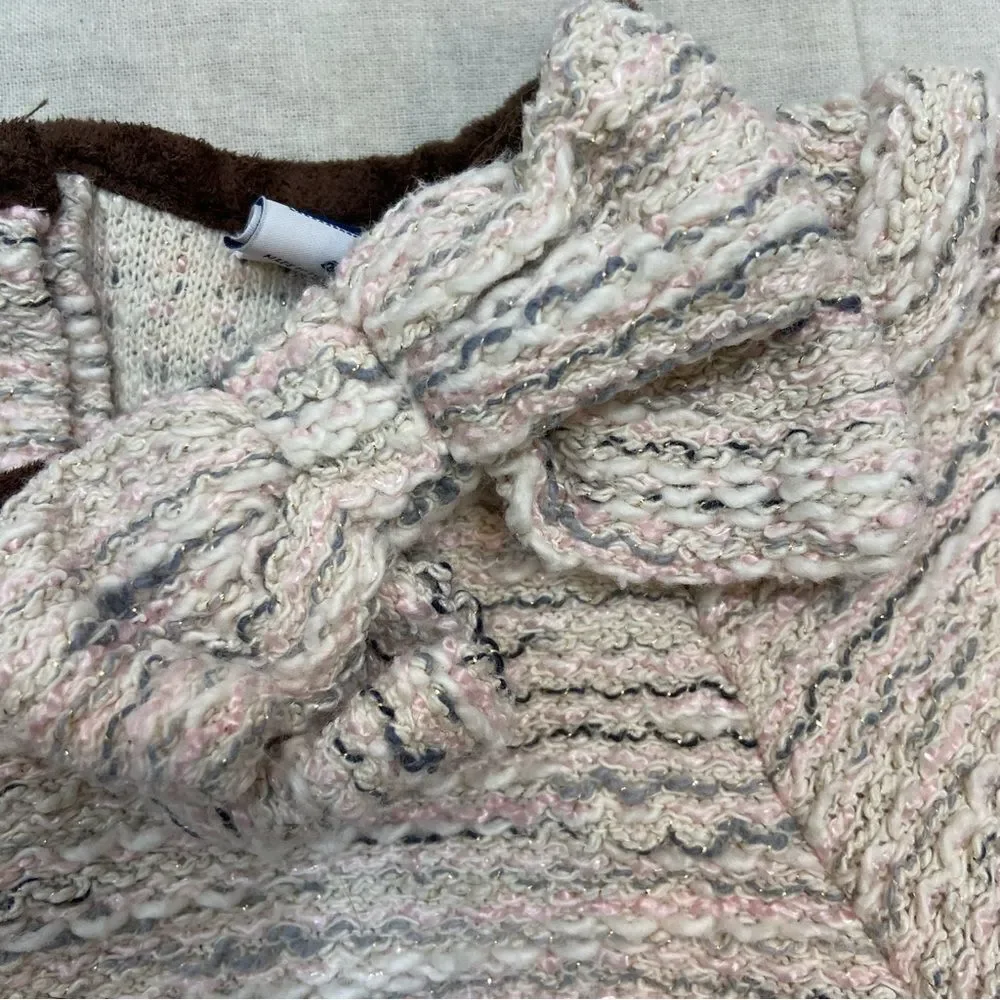Janie and‎ Jack Sweet Stables Boucle Bow Dress Size 4 Pink and Brown